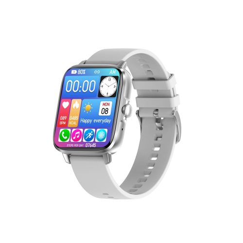Wear Pro Lumeo EKG Okosóra - Ezüst, Cserélhető Szürke szilikon szíjjal